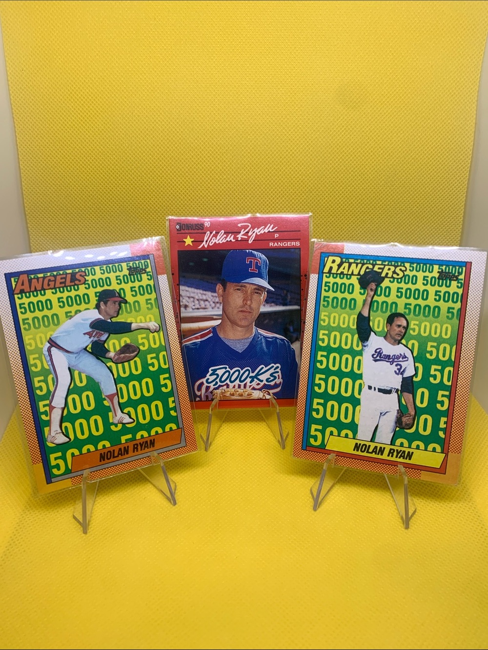 Nolan Ryan 5000 K's Baseball Card Set In Cases MLB Hall of Fame Pitching Legend!